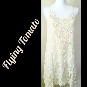Flying Tomato Dress Lace/Crochet Cream Sz M